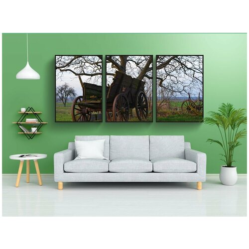 фото Набор модулных постеров для интерьера "осмелиться, дерево, сельское хозяйство" 60x90 см. в тубусе, без рамки lotsprints