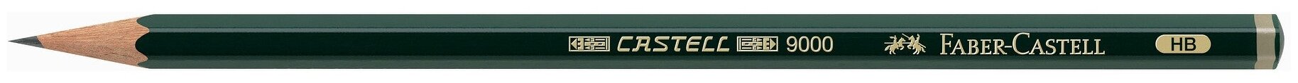 Карандаш чернографитовый Faber-Castell Castell 9000 твердость 2B 4B B HB 6В 8В в металлической коробке 6 шт. - фото №4