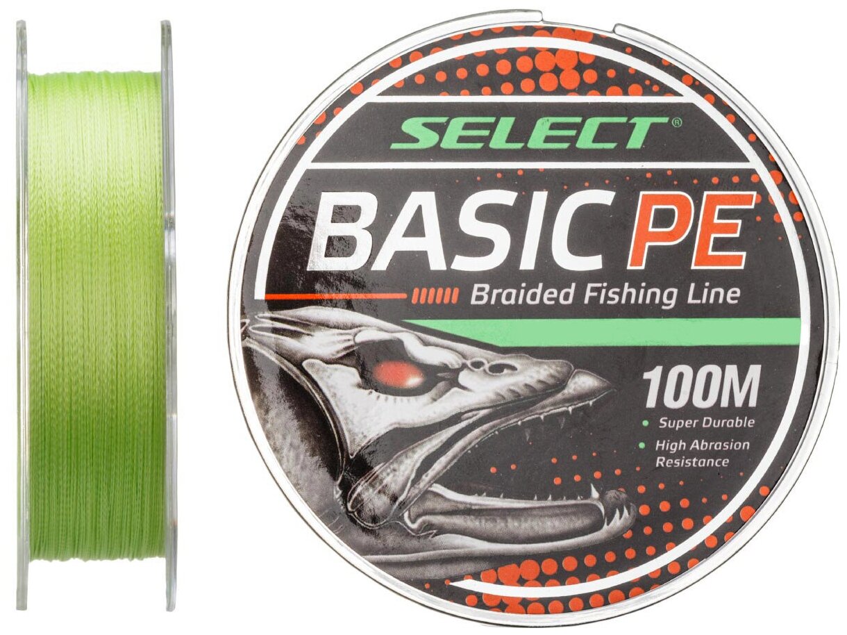 Шнур Select Basic PE 4x 100m (светло-зелёный) 0.14mm 15LB/6.8kg