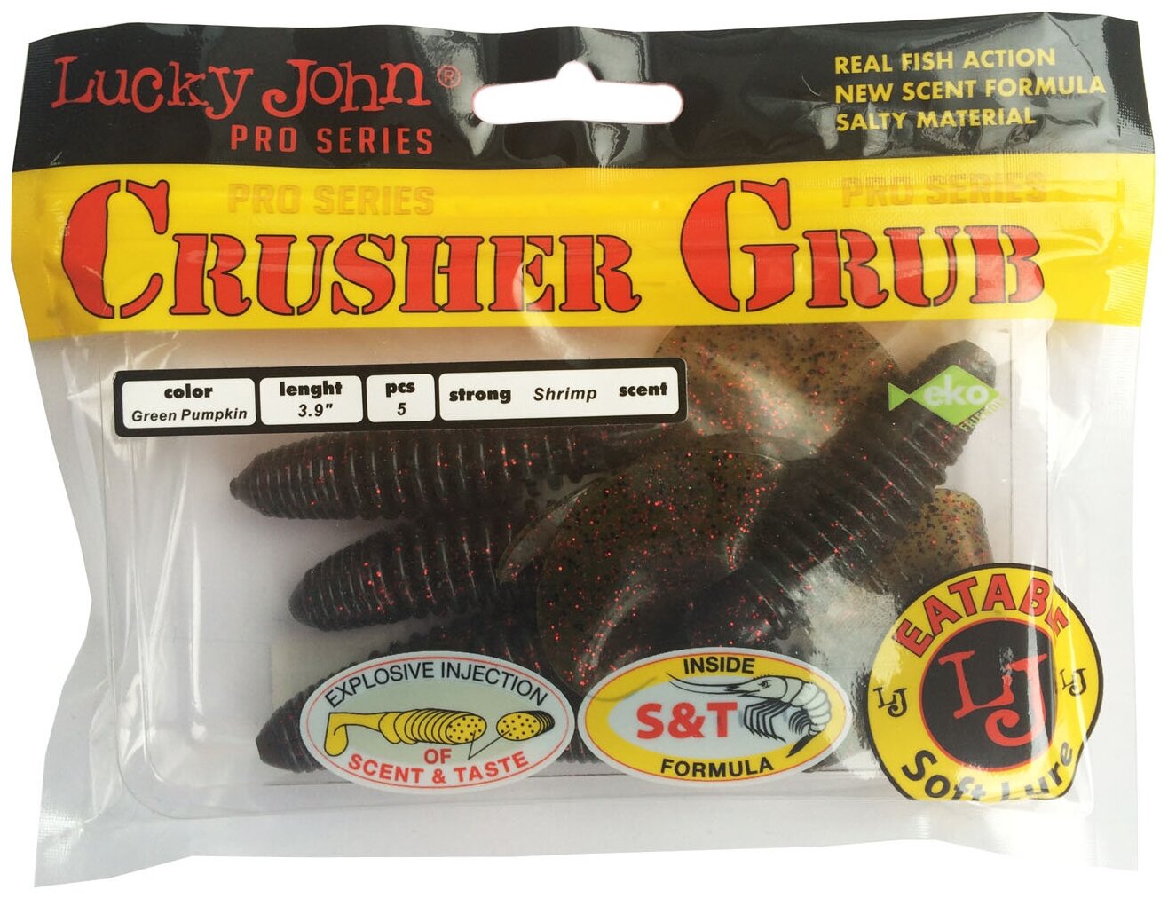 Твистеры Lj Pro Series Crusher Grub 3,9" S88 SALMO - фото №3