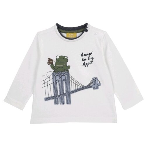 фото Детская одежда: футболки и поло chicco лонгслив chicco, размер 086, принт лягушонок с биноклем, цвет белый