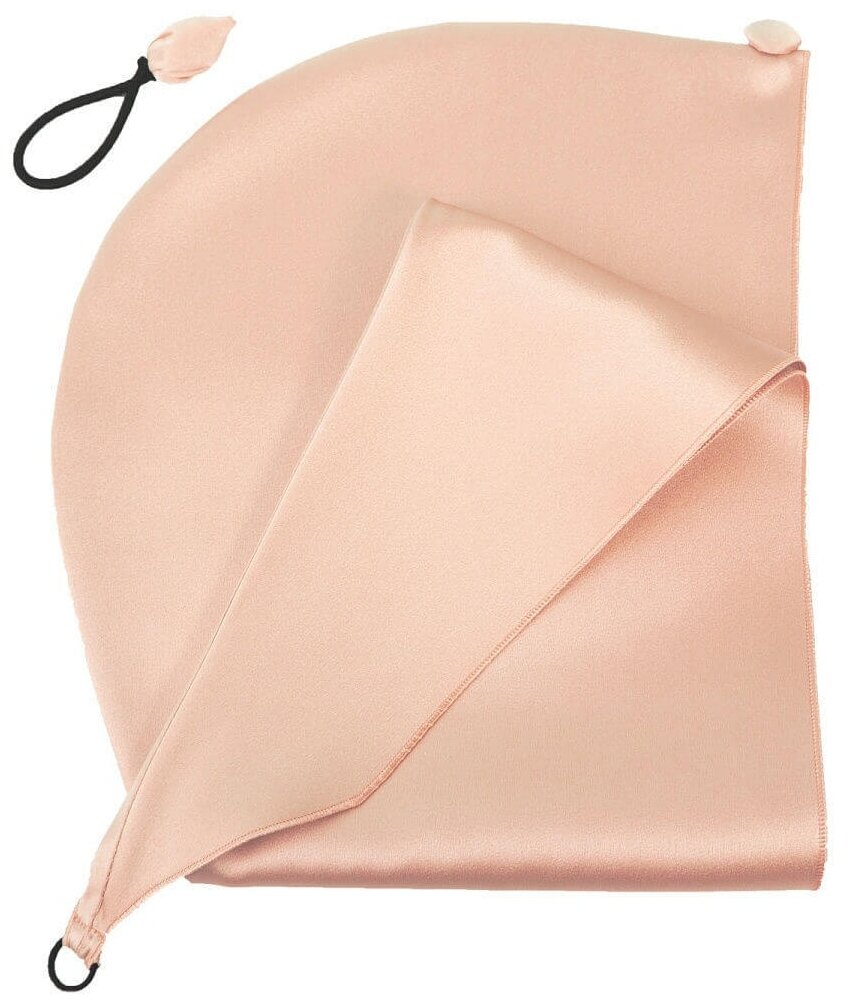 Шёлковая чалма (полотенце) для сушки волос, светло-розовый