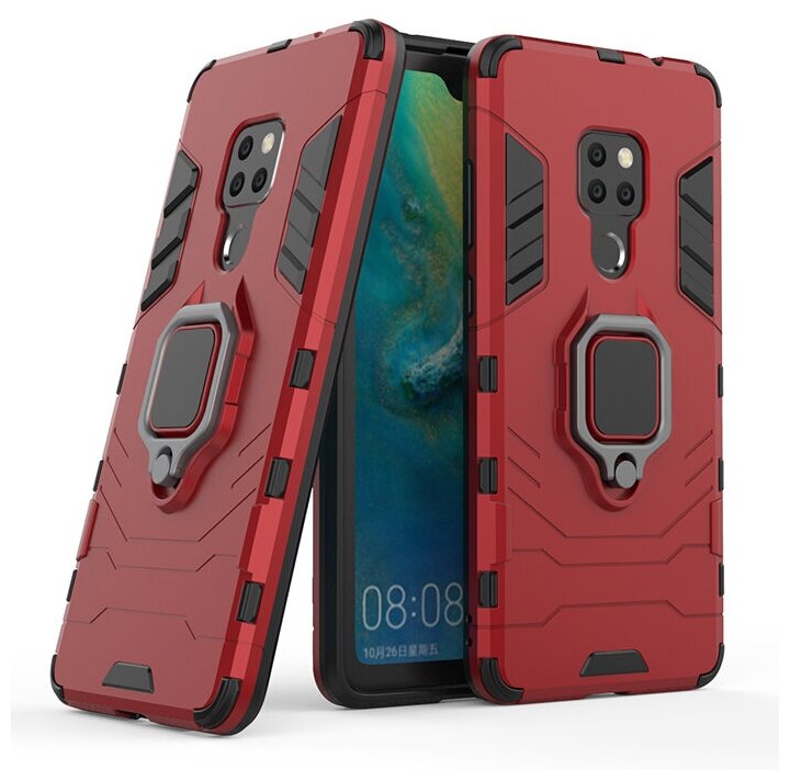 Противоударный чехол с кольцом Panther Case для Huawei Mate 20 красный