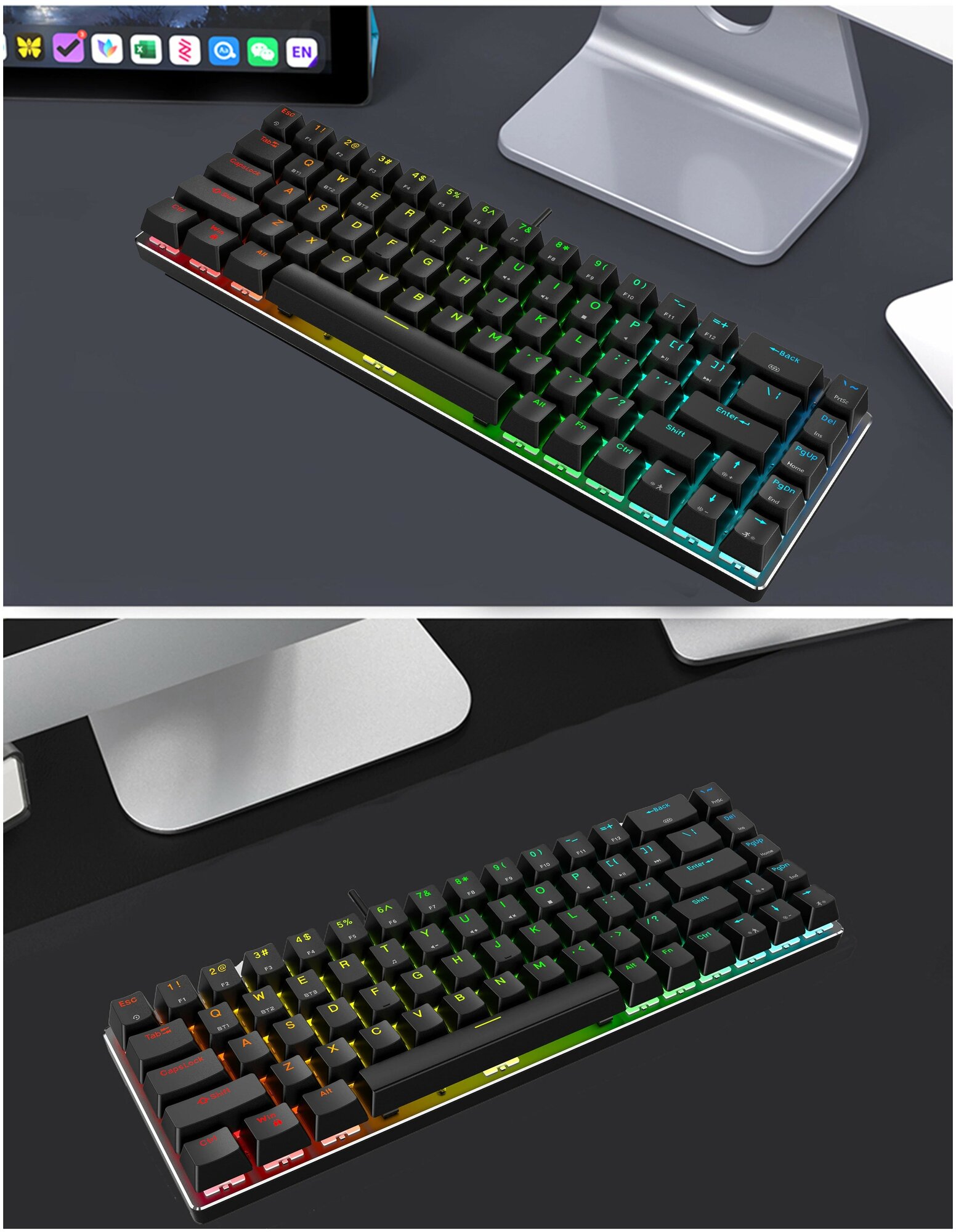 Беспроводная механическая bluetooth клавиатура с RGB-подсветкой MeToo ZERO X79 Outemu Red