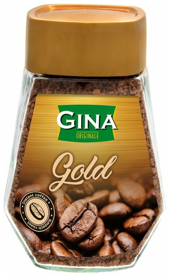 Кофе растворимый сублимированный Gina Gold, 100 г