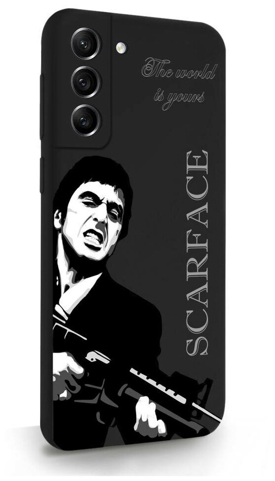 Черный силиконовый чехол MustHaveCase для Samsung Galaxy S21FE Scarface Tony Montana Лицо со шрамом для Самсунг Галакси С21ФЕ