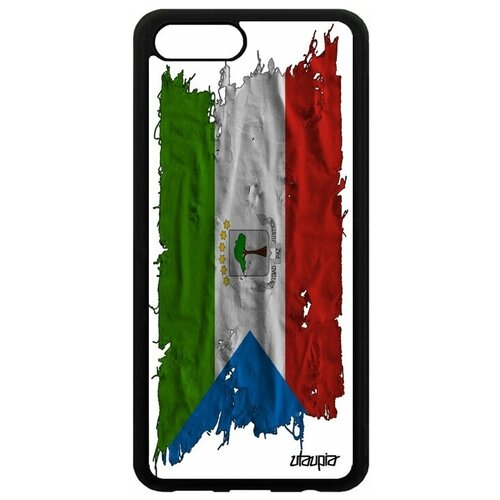 фото Чехол для мобильного honor v10 / view 10, "флаг гвинеи экваториальной на ткани" патриот utaupia
