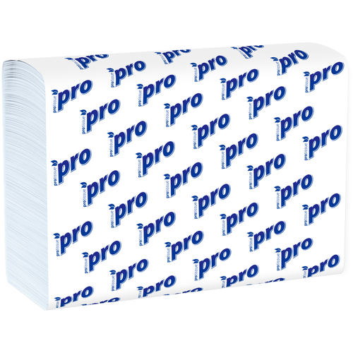 Купить Полотенце бумажное листовое 2-сл 190 лист/уп 210х230 мм Z-сложения белое PROtissue, Мягкий знак, белый, первичная целлюлоза, Туалетная бумага и полотенца