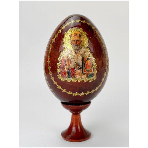 Яйцо с иконой на подставке деревянное