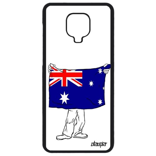 фото Защитный чехол на мобильный // xiaomi redmi note 9 pro // "флаг австралии с руками" дизайн страна, utaupia, белый