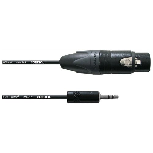 Кабель аудио 1xMini Jack - 1xXLR Cordial CPM 1,5 FW-BAL 1.5m межблочный кабель qed profile stereo jack to jack 1 0 м