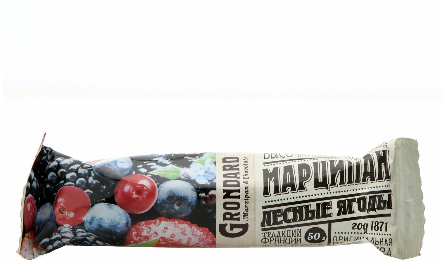Марципановый батончик Grondard «Лесные ягоды», 50 г - фотография № 1