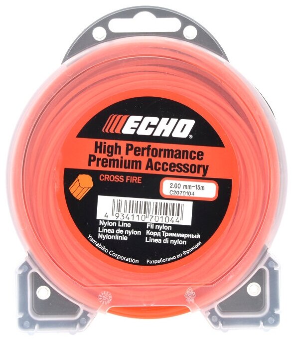 Леска для триммера 2,0мм*15м Cross Fire (крест) ECHO для бензокосы PATRIOT PT 4555 ES Country (20111731)