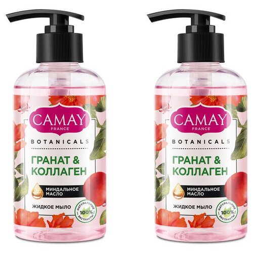 Camay Camay Botanicals жидкое мыло цветы граната с натуральными экстрактами и маслами, без парабенов , 2 шт., 280 мл жидкое мыло camay botanicals цветы граната без парабенов 280 мл