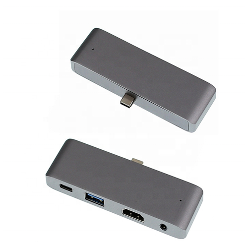 USB-концентратор (адаптер, переходник) Aluminum Type-C 4 в 1 (Gray) для MacBook 13 usb концентратор адаптер переходник aluminum type c 5 в 1 gray для macbook