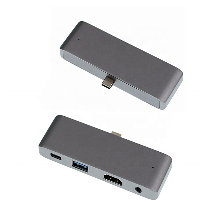 USB-концентратор (адаптер переходник) Aluminum Type-C 4 в 1 (Gray) для MacBook 13