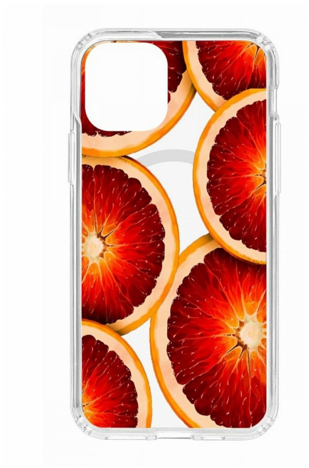 Чехол для iPhone 11 Pro Kruche Print MagSafe Orange,прозрачная накладка с защитой камеры,с рисунком,противоударный силиконовый бампер с принтом