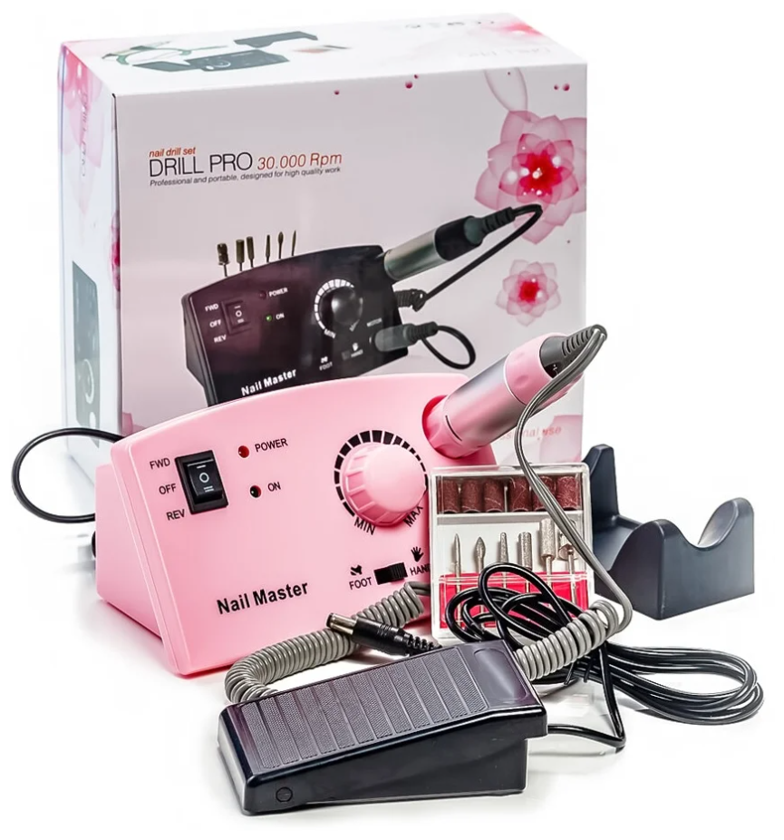 Аппарат для маникюра и педикюра Nail Master DM-211, 30000 об/мин, розовый