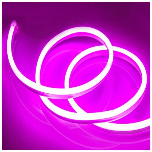 Неоновая светодиодная лента DLED 3м, 5х12мм, 12V DC, 120 LED/m, IP 67, гибкий неон, розовый