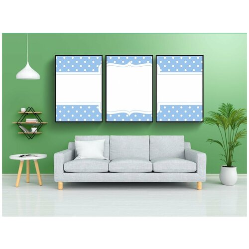 фото Набор модулных постеров для интерьера "синий, задний план, знамя" 60x90 см. в тубусе, без рамки lotsprints