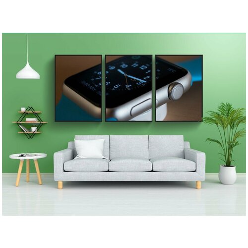 фото Набор модулных постеров для интерьера "часы, яблоко, яблочные часы" 60x90 см. в тубусе, без рамки lotsprints