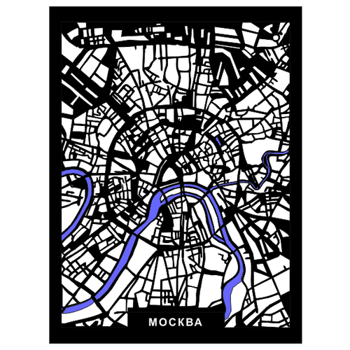 Карта Москвы Wall art Moscow 60х45 см