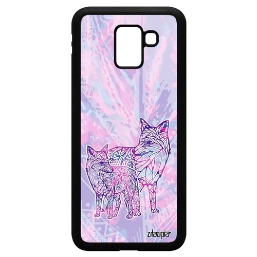 фото Качественный чехол на телефон // galaxy j6 2018 // "лиса" fox лис, utaupia, розовый
