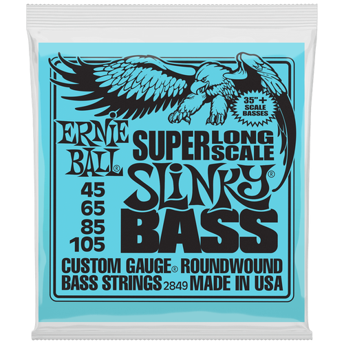 Набор струн Ernie Ball 2849 Super Long Scale Slinky, 1 уп. струны для бас гитары ernie ball 2856 regular slinky short scale 45 105