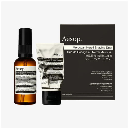 AESOP Moroccan Neroli Shaving Duet набор средств для бритья успокаивающий лосьон после бритья aesop moroccan neroli post shave lotion 60 мл