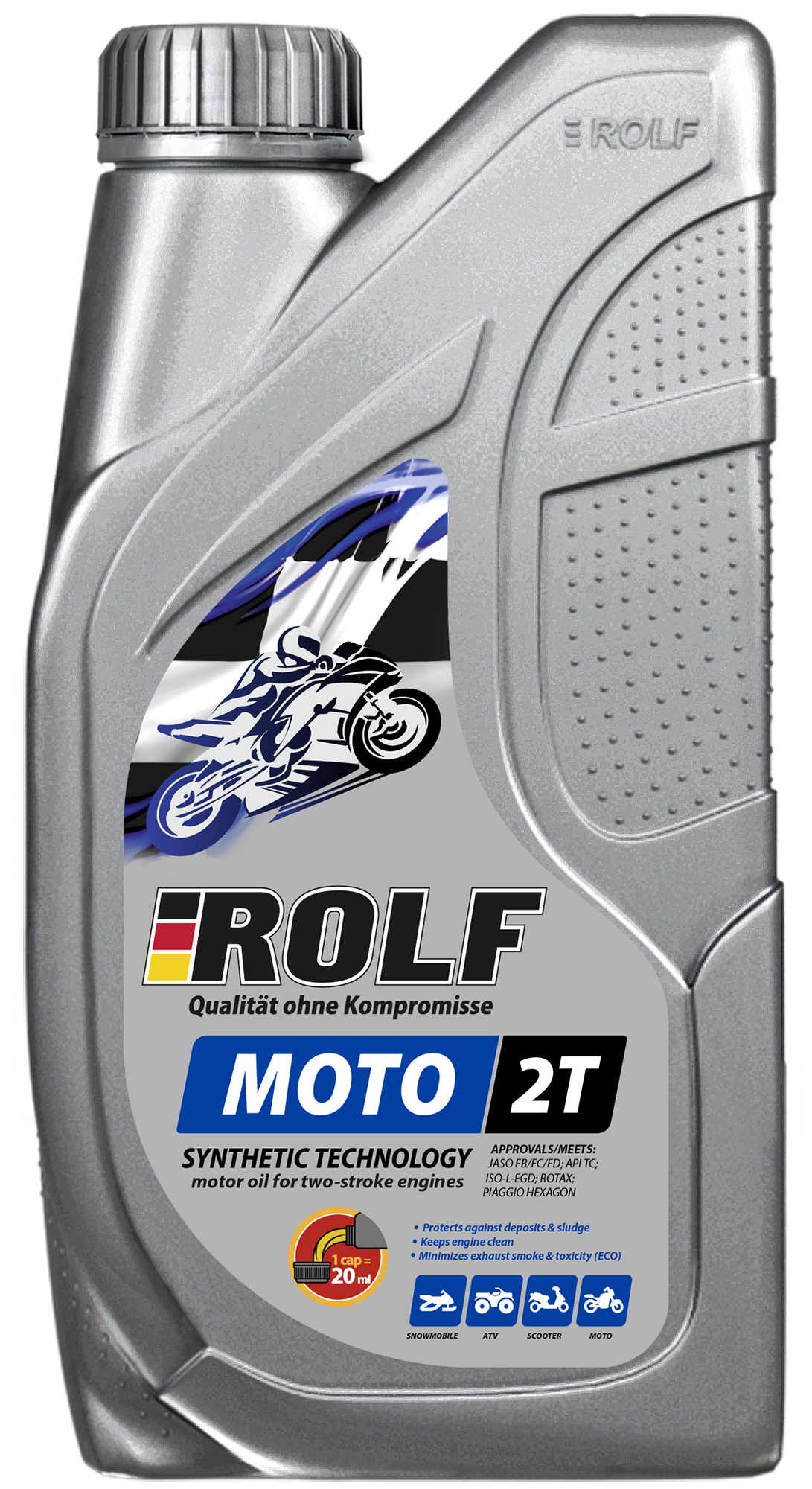 Моторное масло ROLF MOTO 2T Полусинтетическое 1 л