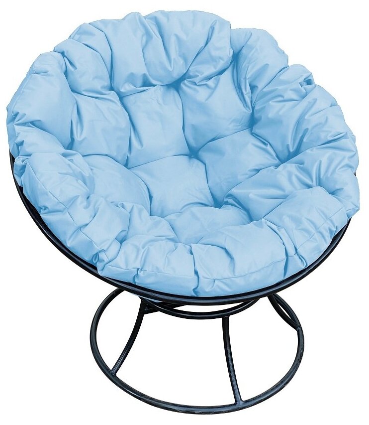 Кресло m-group папасан чёрное, голубая подушка - фотография № 2