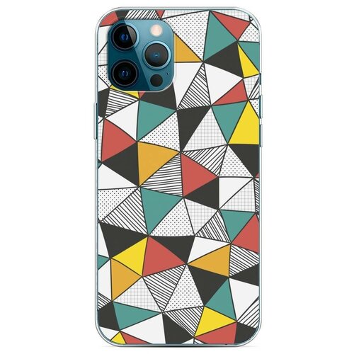 фото Силиконовый чехол "треугольники штрих" на apple iphone 12 pro max / айфон 12 про макс case place