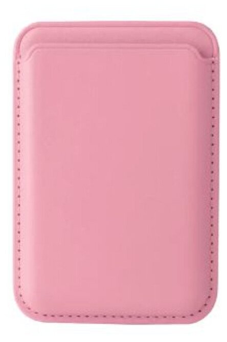Кожаный чехол бумажник для карт и визиток с MagSafe Leather Wallet розовый для Apple iPhone 12 Mini / 12 Pro / 12 Pro Max / 13 Pro / 13 Pro Max