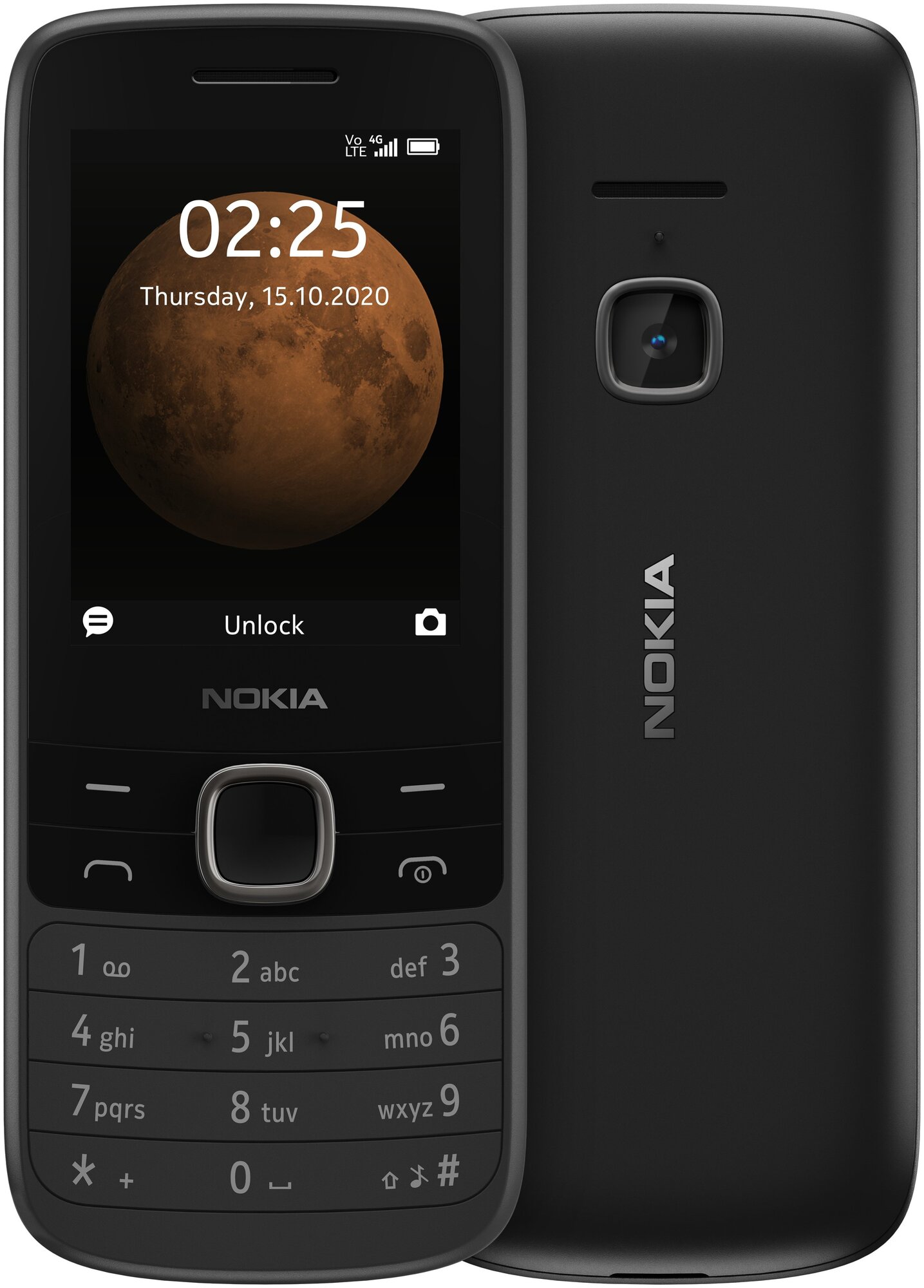 Телефон Nokia 225 4G Dual Sim, Dual nano SIM, черный - фотография № 1