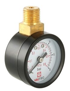 Аналоговый <b>манометр</b> VALTEC VT.TM40.VC.02 <span>тип <b>манометра</b>: аналоговый, подключение: радиальное, максимальное значение измерения: 6 бар</span>