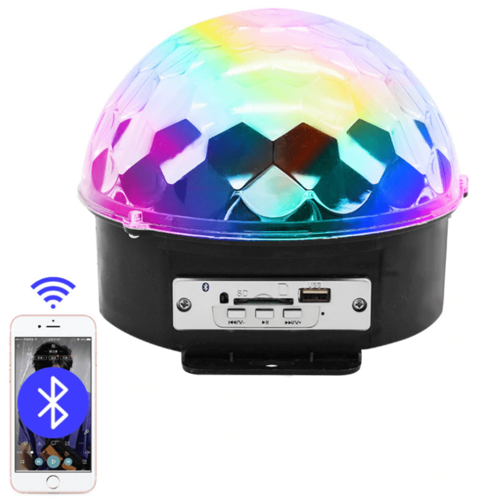 Светодиодный Диско-шар (дискошар) с блютуз, MP3 плеером и пультом. LED RGB Magic Ball Light BlueTooth - фотография № 11