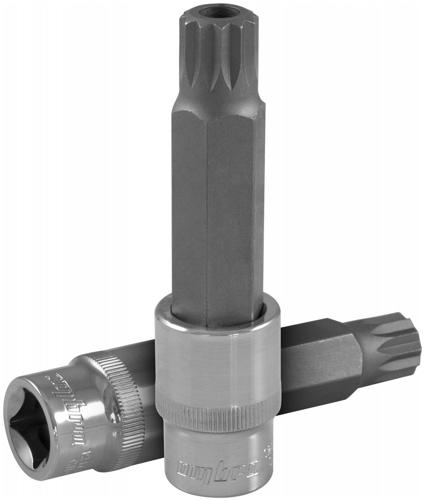 Насадка торцевая 1/2"DR с вставкой-битой TAMPERPROOF SPLINE, M16H, 100 мм Ombra
