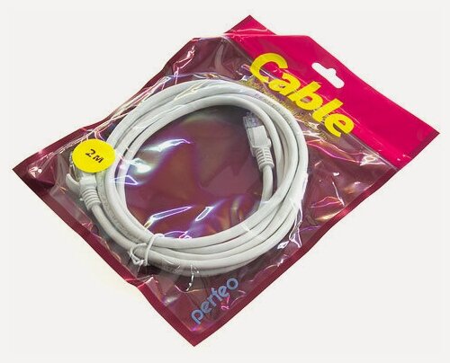 Изображение товара Патчкорд UTP кат. 5е, RJ -45 вилка- RJ -45 вилка Perfeo, 2м (P6003)