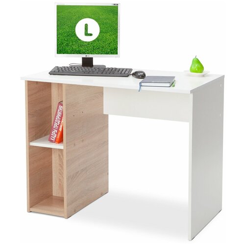 фото Письменный стол, компьютерный стол, рабочий стол letta мальта белый, 95х54х75 см