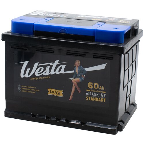Аккумулятор автомобильный WESTA BLACK 60 А.ч. (600А) обратная полярность