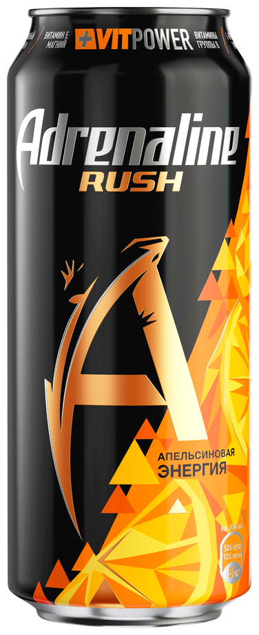 Напиток энергетический Adrenaline Juicy Апельсин 0,449 л ЖБ (товар продается поштучно) - фотография № 10