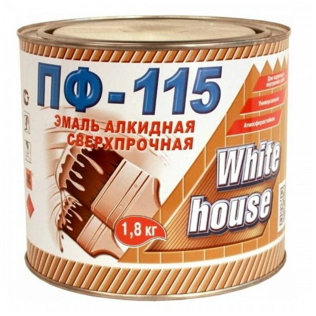 Эмаль ПФ-115 WHITE HOUSE, вишневая, 1,8 кг - фотография № 11