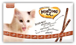 Фото Мнямс лакомые палочки 13,5 см для кошек с говядиной и печенью 10х5 г