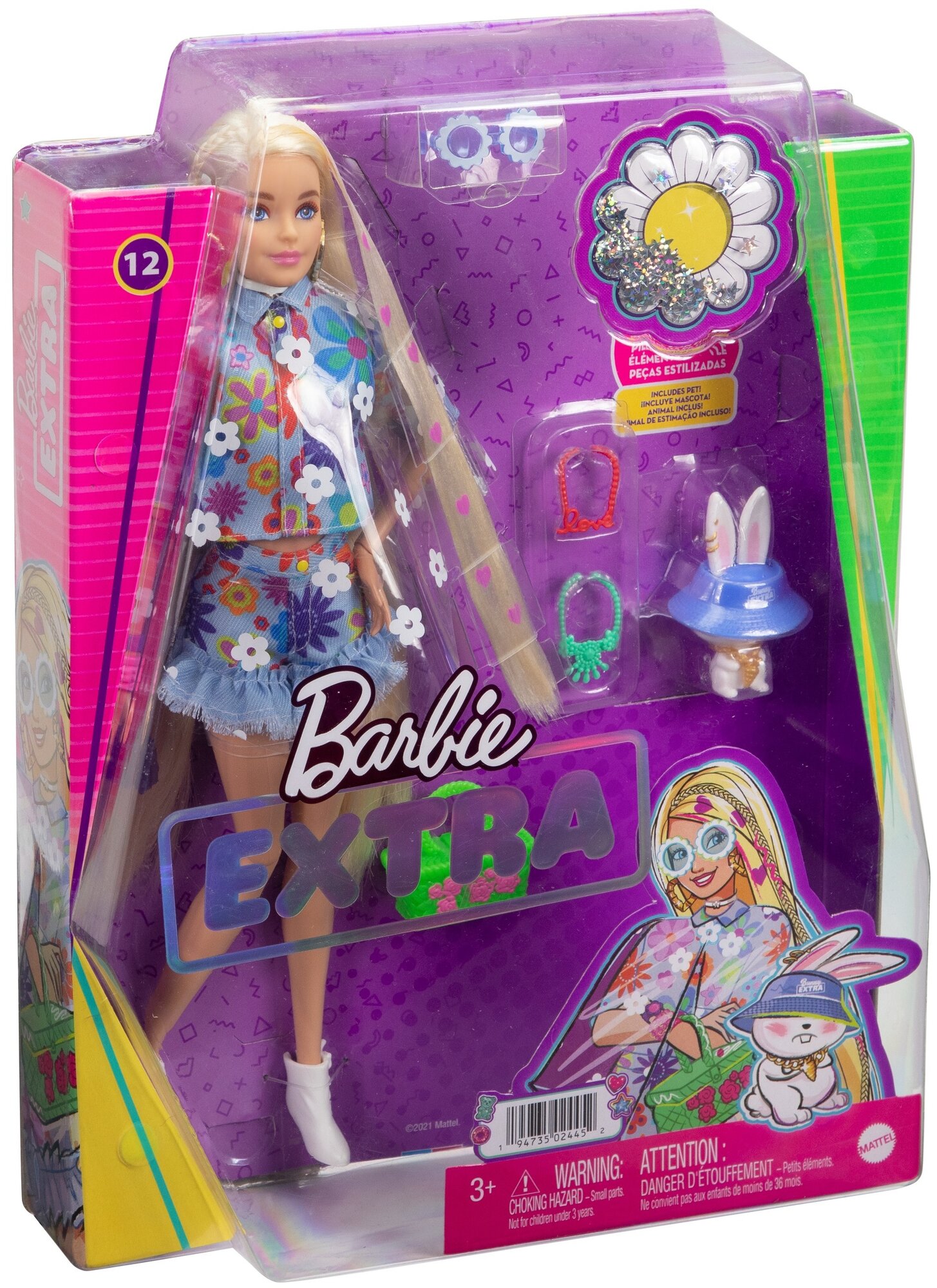 Barbie Кукла Экстра в одежде с цветочным принтом - фото №4