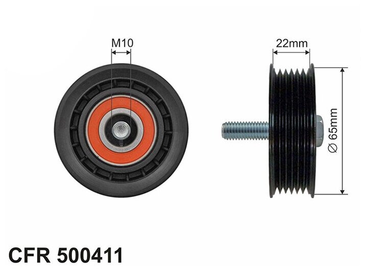 Ролик CAFFARO 500411 HY ix35 09-, Sportage 10-