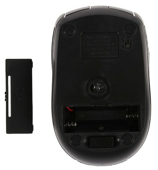 Мышь LuazON MB-1.1, беспроводная, оптическая, 3200 dpi, 2xAA (не в компл), USB, чёрная