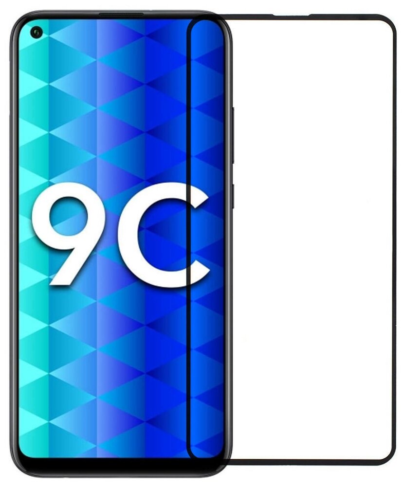 Защитное стекло для Honor 9C Play 3 Huawei Nova 7i P40 Lite E Y7p полное покрытие (полноэкранное) черное