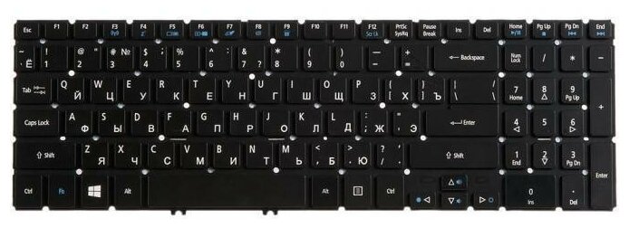 Клавиатура ZeepDeep для ноутбука Acer для Aspire V5-552 V5-552P Z5WAL V5WE2 PB71E05 с подсветкой черная без рамки гор. Enter
