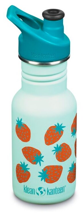 Детская бутылка Klean Kanteen Kid Classic Narrow Sport 12oz (355 мл) Blue Tint Strawberries