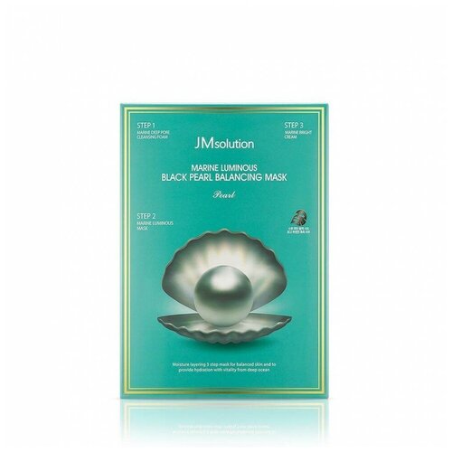 фото Трёхшаговый набор для сияния кожи jmsolution - marine luminous black pearl balancing mask jm solution